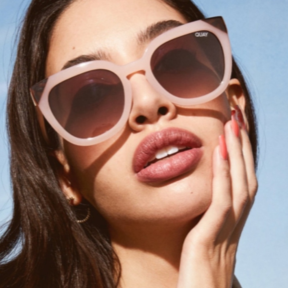 🌸QUAY🌸 Noosa Pink/Brown Cat Eye Sunglasses - Picture 3 of 13